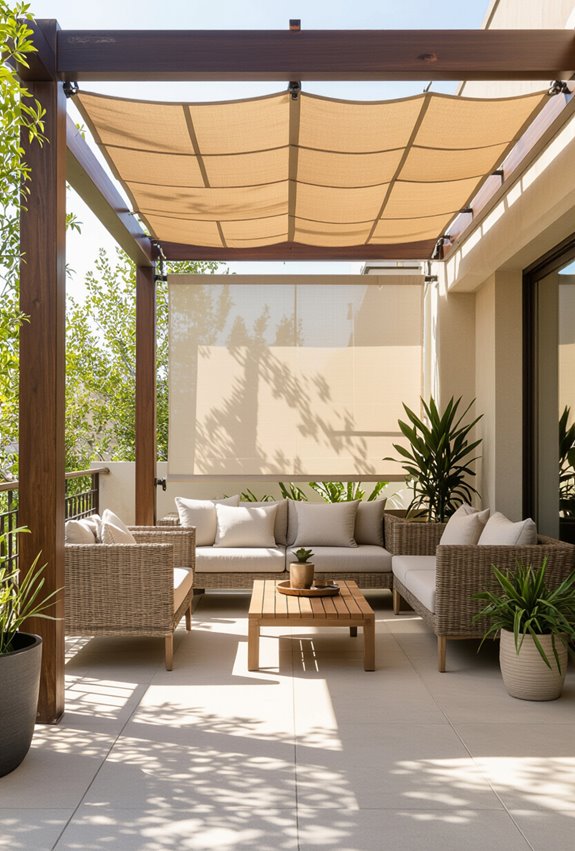motorized pergola with awning