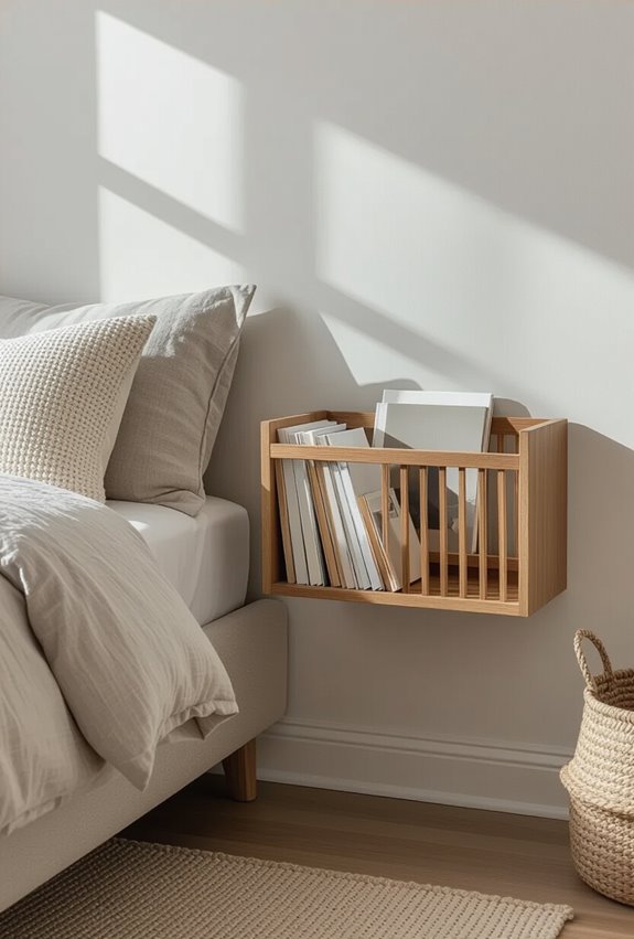 mounted bedside reading organizer