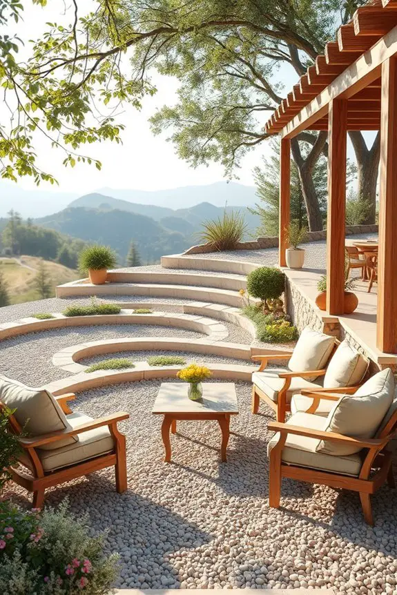 multi level gravel patios