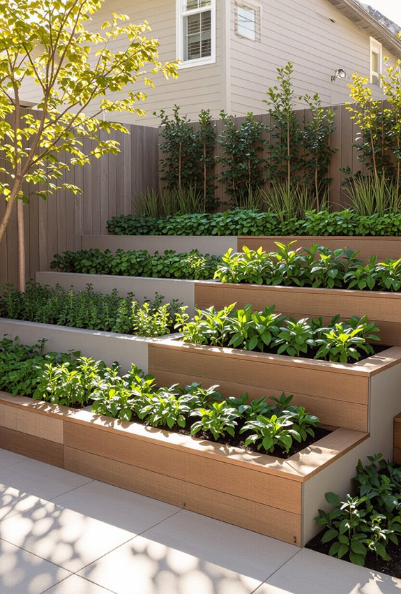 multi level patio garden