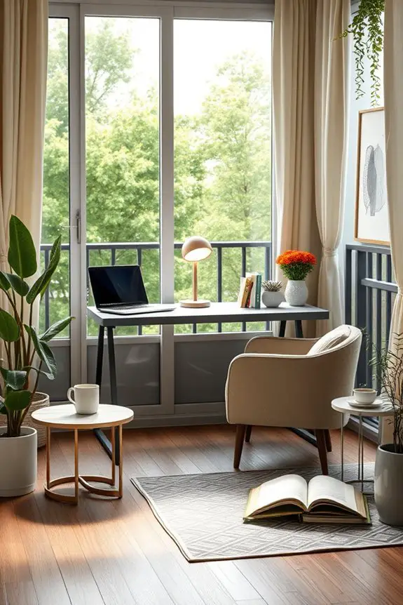 multifunctional balcony workspace design