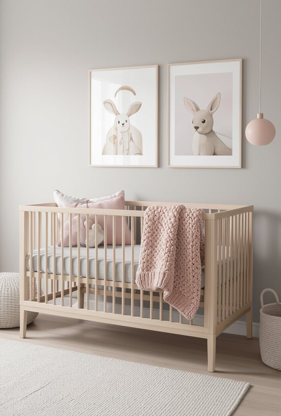 muted blush scandinavian nursery