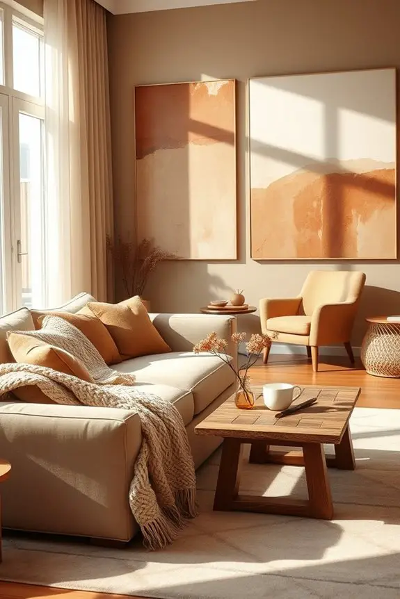 muted brown wall decor