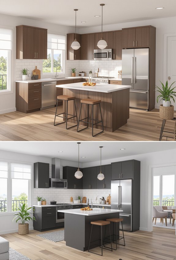 muted neutrals sleek minimalist kitchen