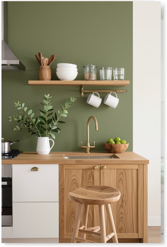 muted olive kitchen serenity