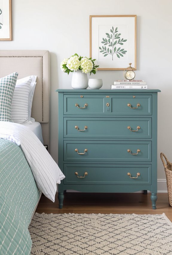 muted teal jewel chest
