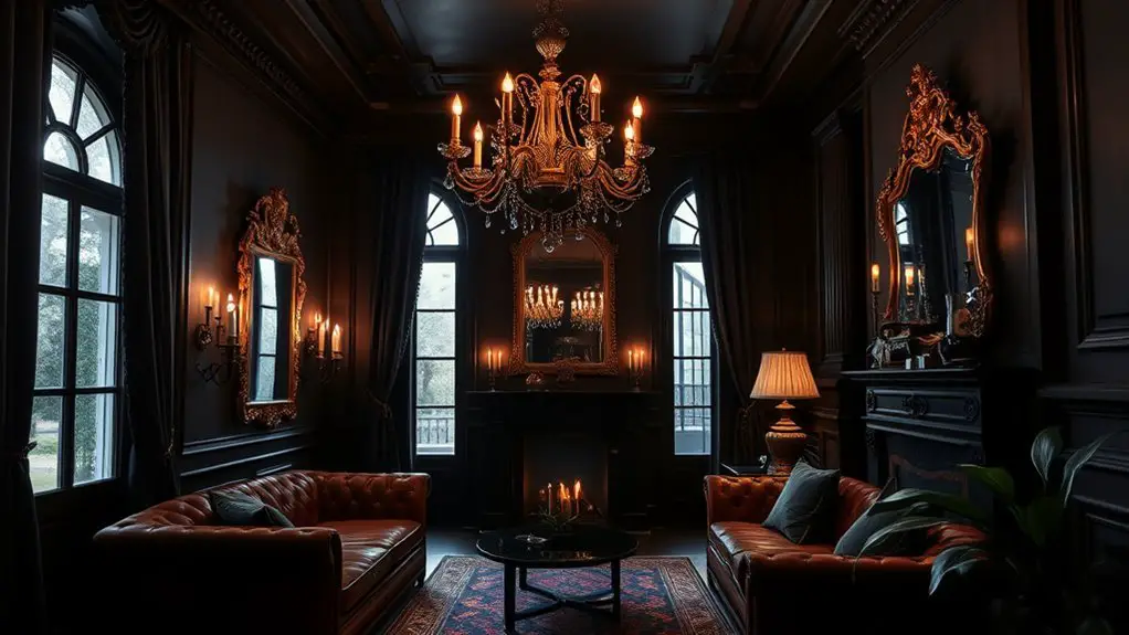 mysterious elegant dark interiors