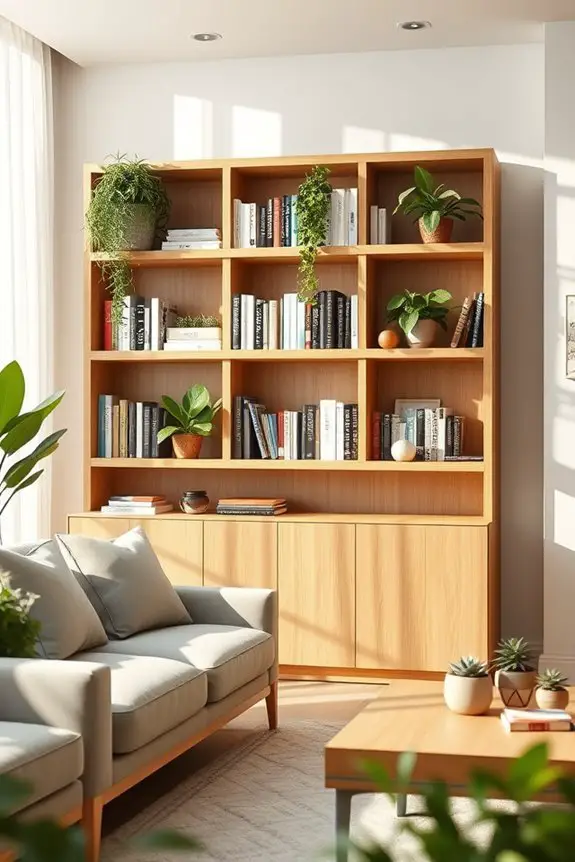 natural bookshelf plant displays
