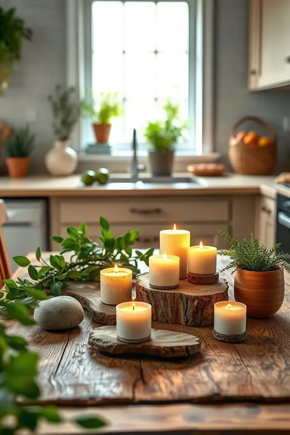 natural candle holders enhance ambiance