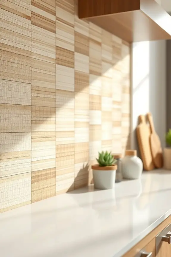 natural fiber kitchen backsplash