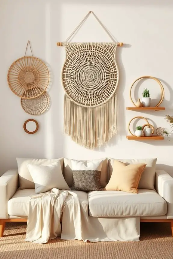 natural rattan wall decor