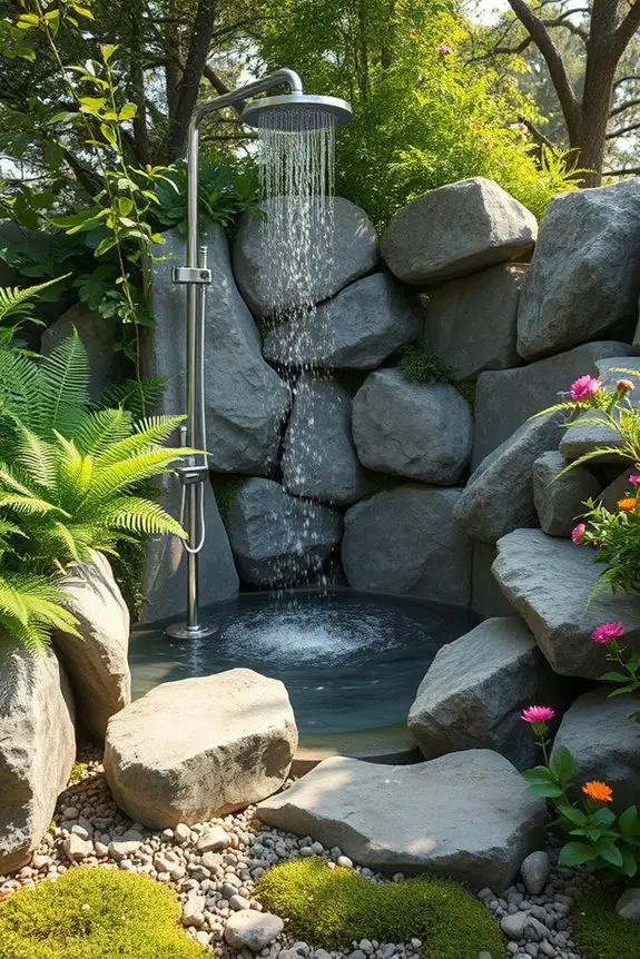 natural rock shower oasis