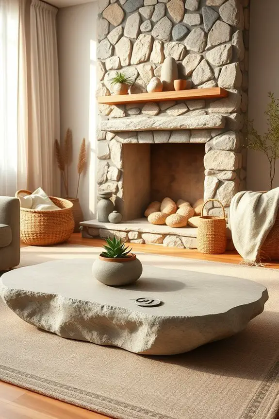 natural stone accents enhance