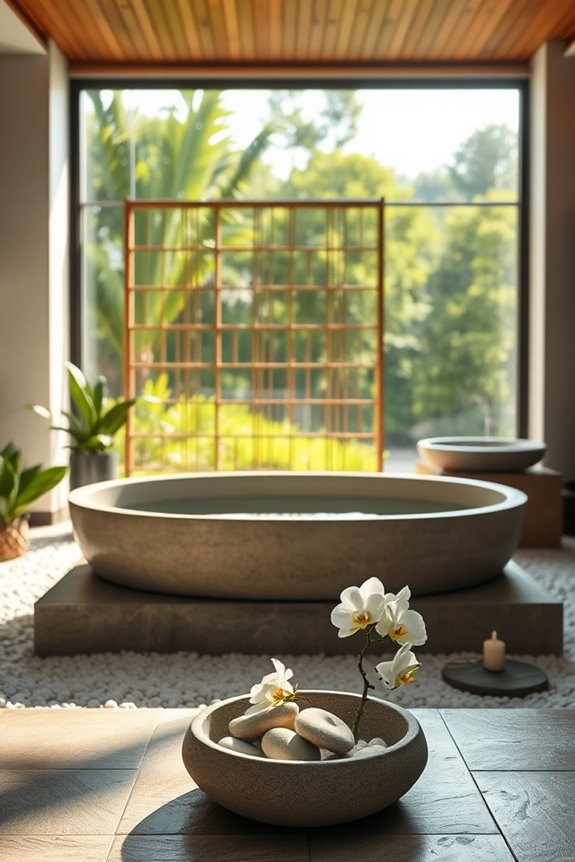 natural tranquility in bathroom