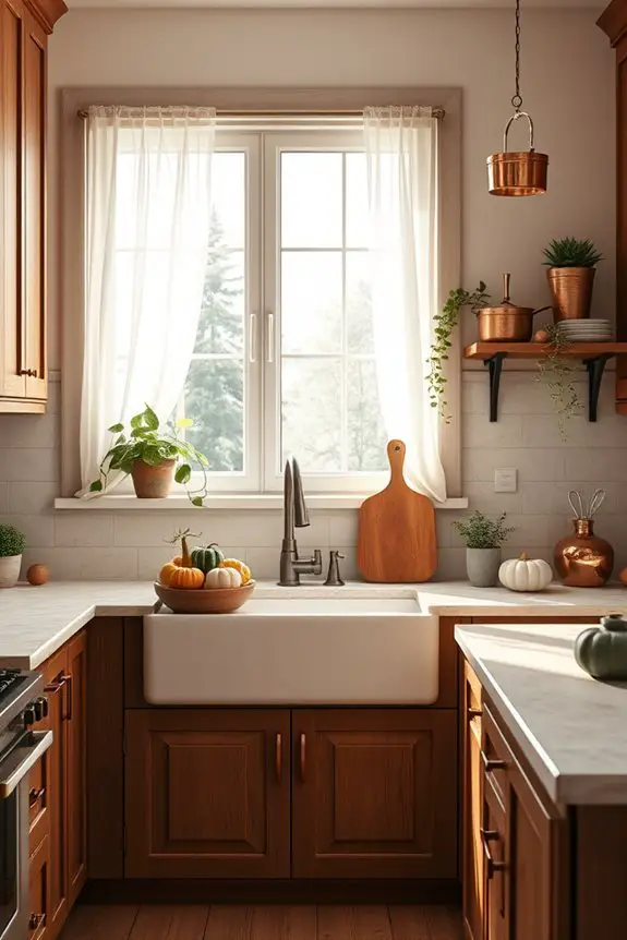 natural wood and greenery