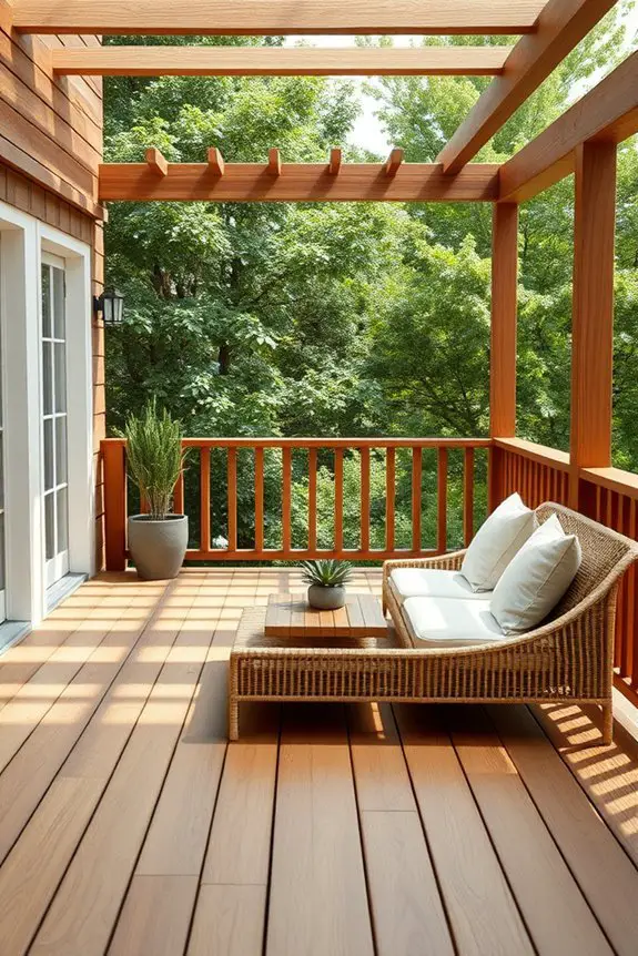 natural wood balcony accents