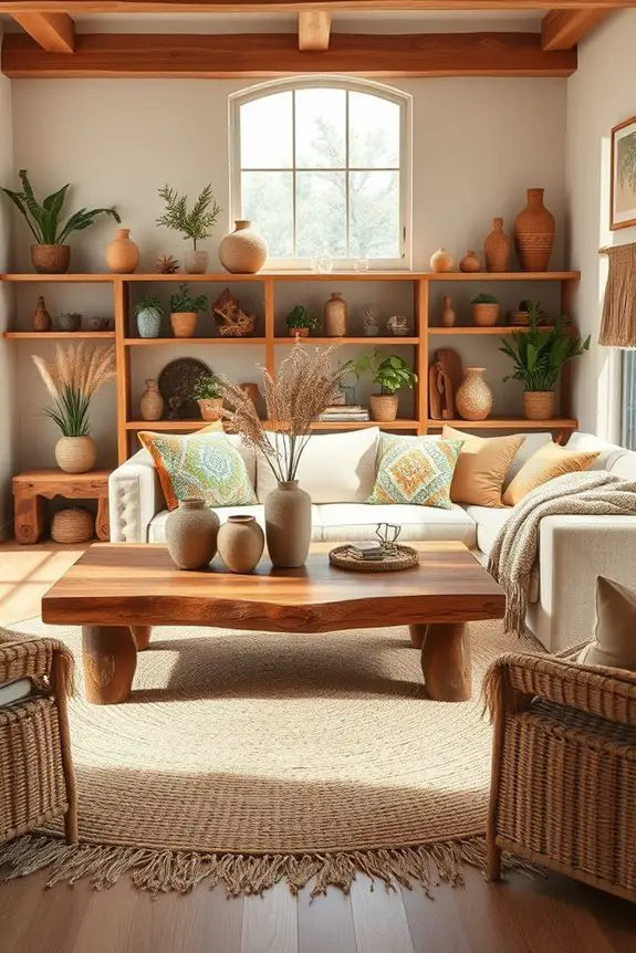 natural wood boho decor