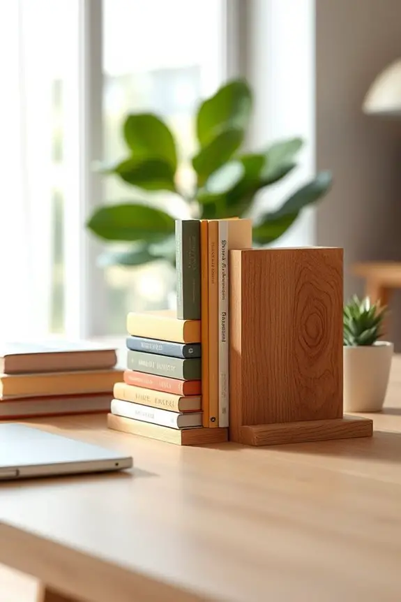 natural wood office organization