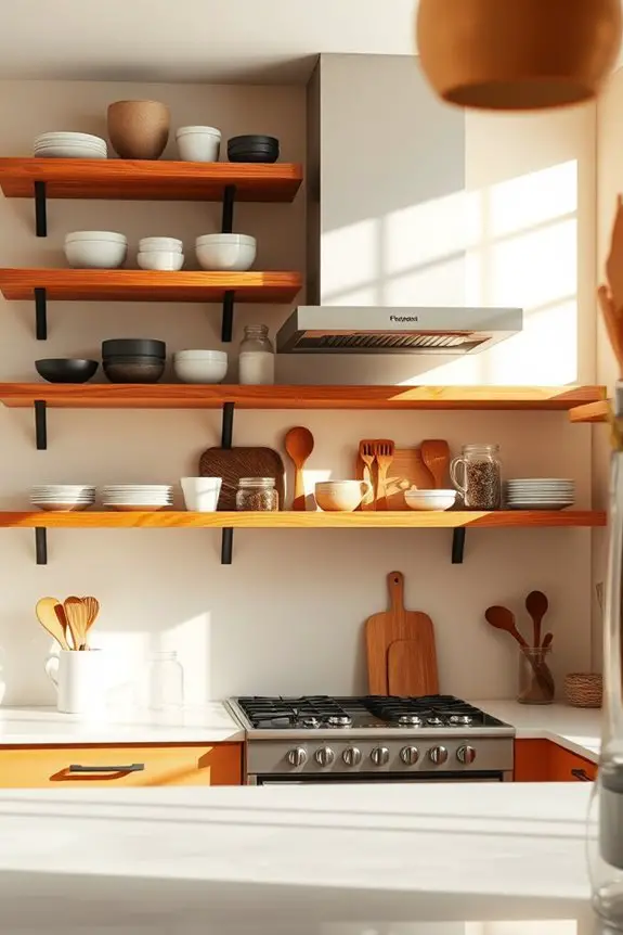 natural wood shelving elegance