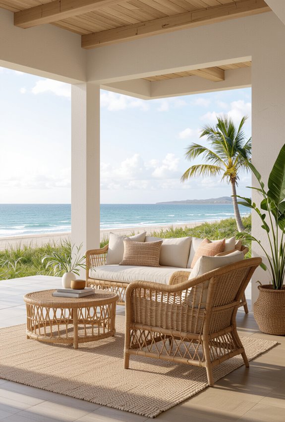 natural woven coastal seating textures