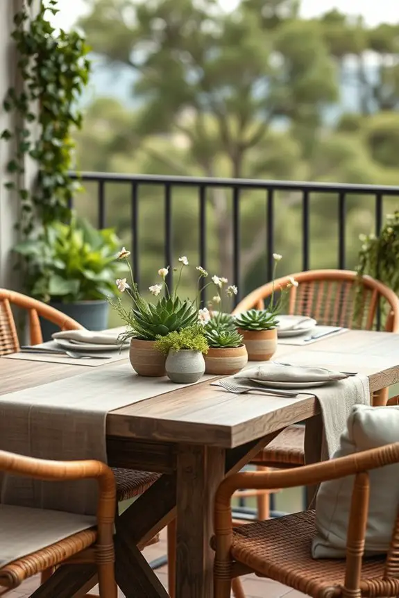 nature inspired balcony dining