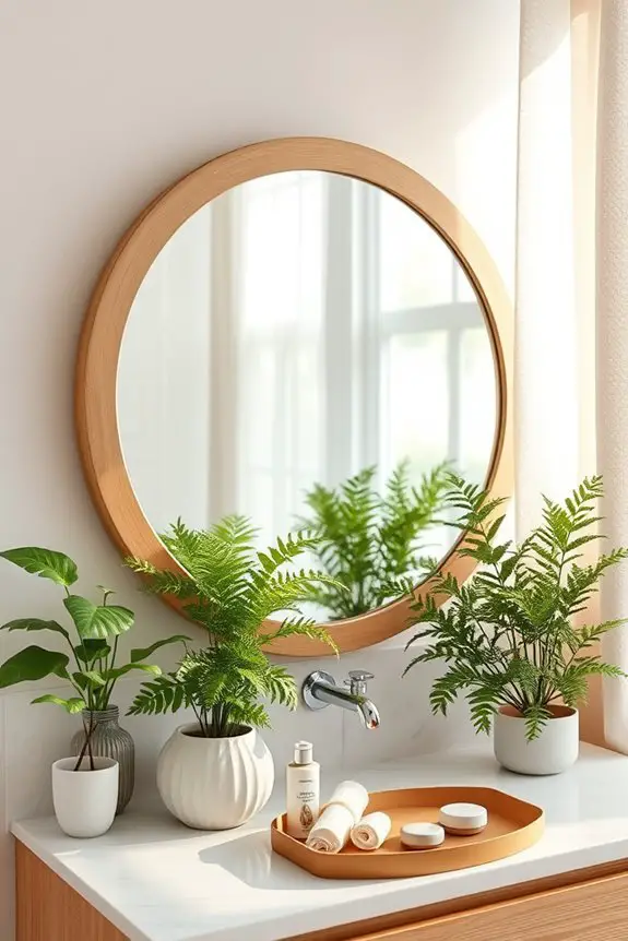nature inspired bathroom mirrors