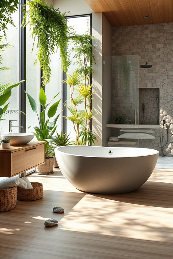 nature inspired bathroom oasis
