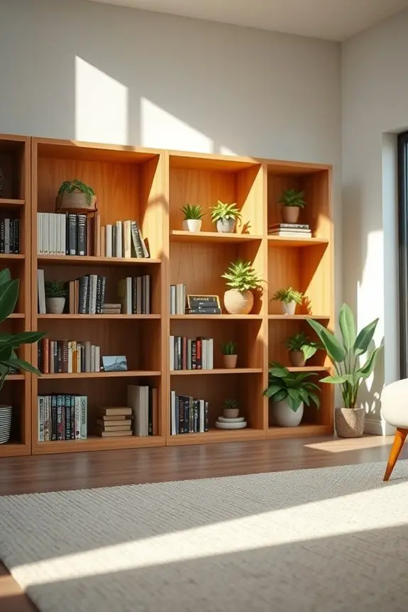 nature inspired bookshelf design