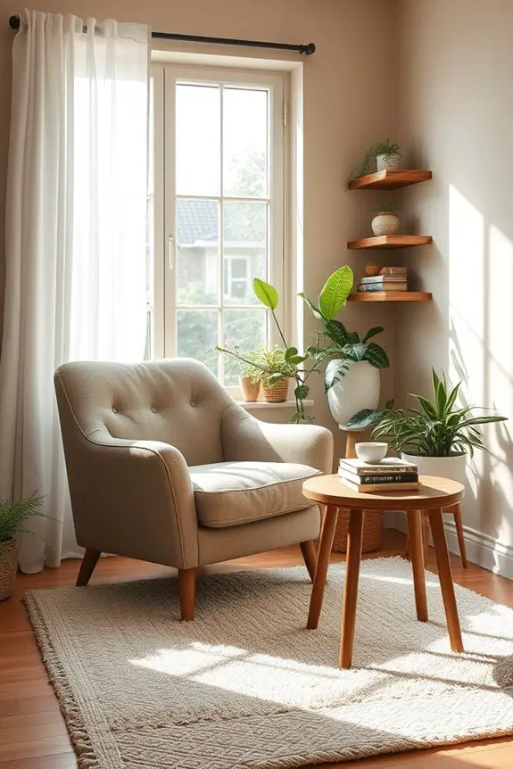 nature inspired cozy reading nook