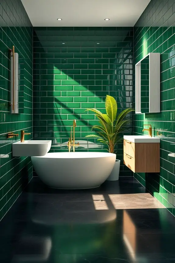 nature inspired deep green tiles