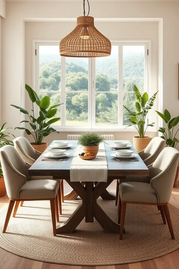 nature inspired dining decor