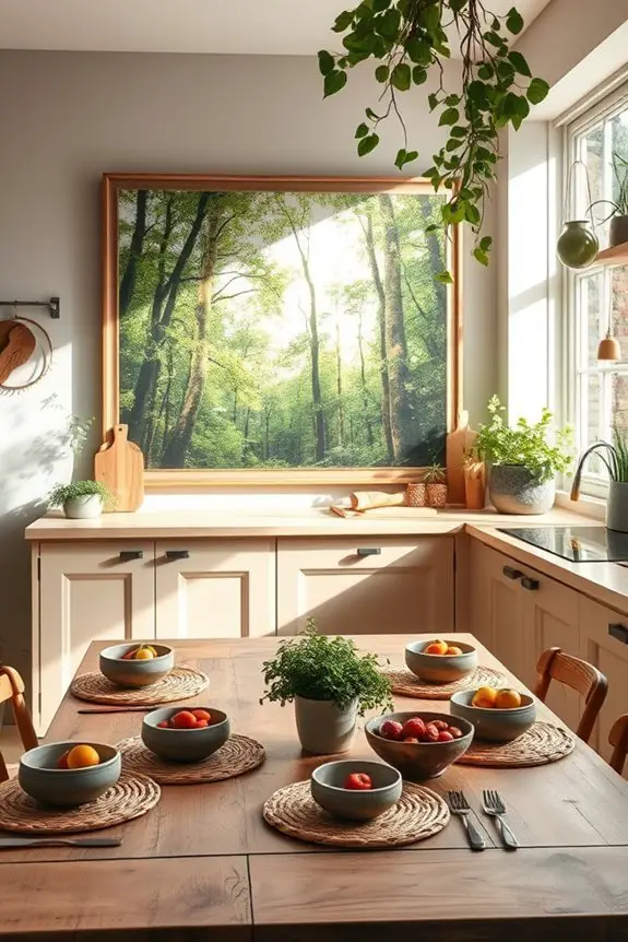 nature inspired kitchen artwork