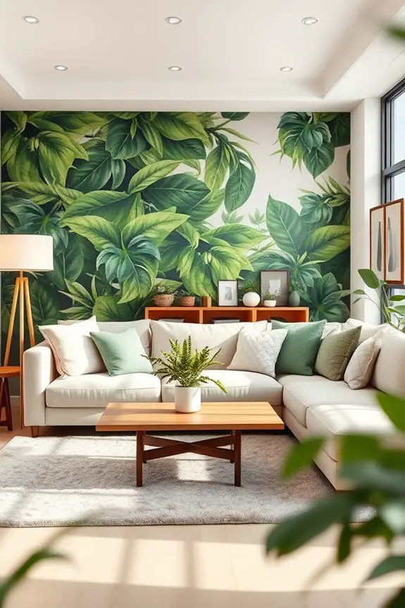 nature inspired living area murals