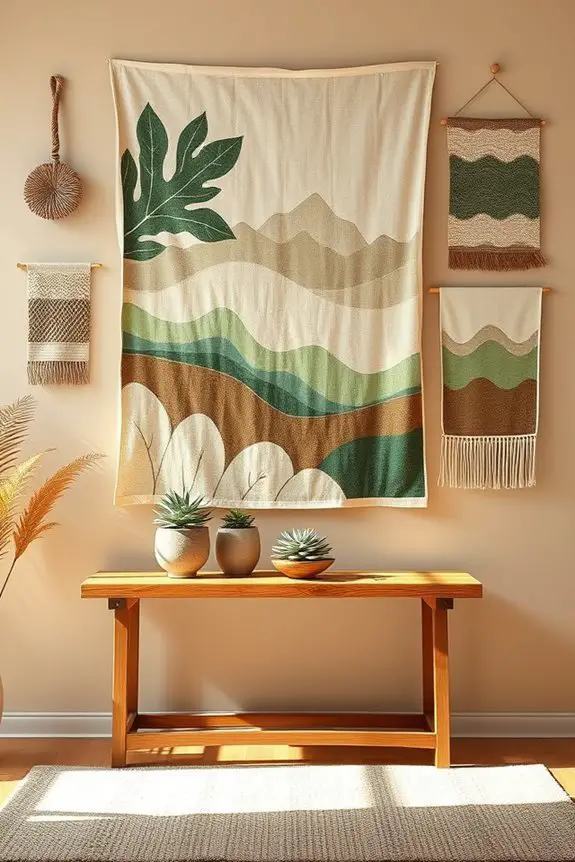 nature inspired textile wall decor