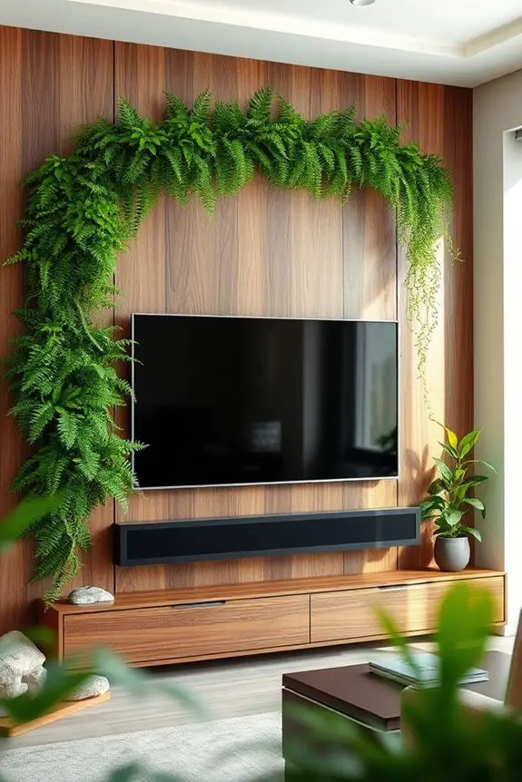 nature inspired tv wall design