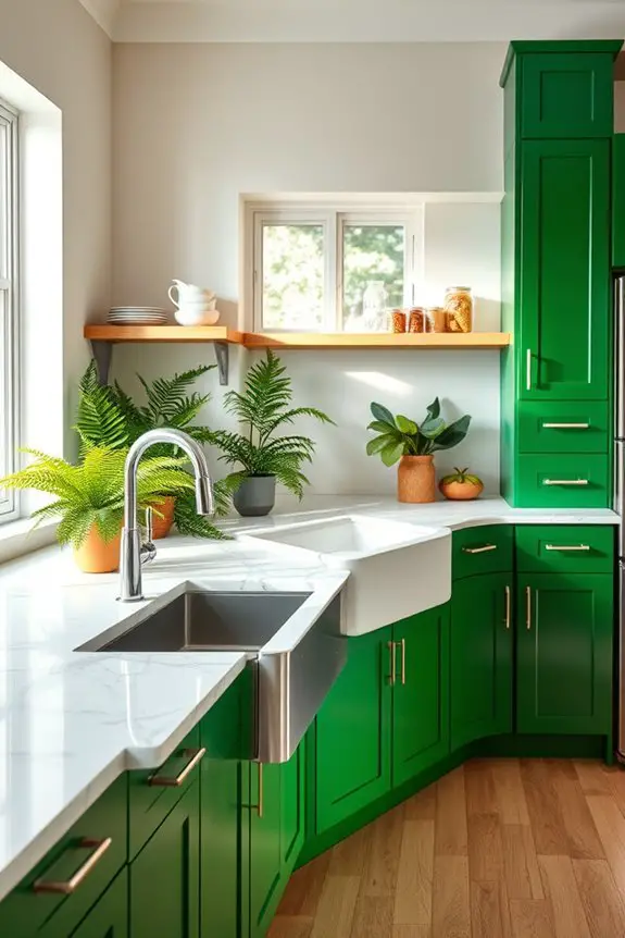 nature inspired vibrant cabinetry