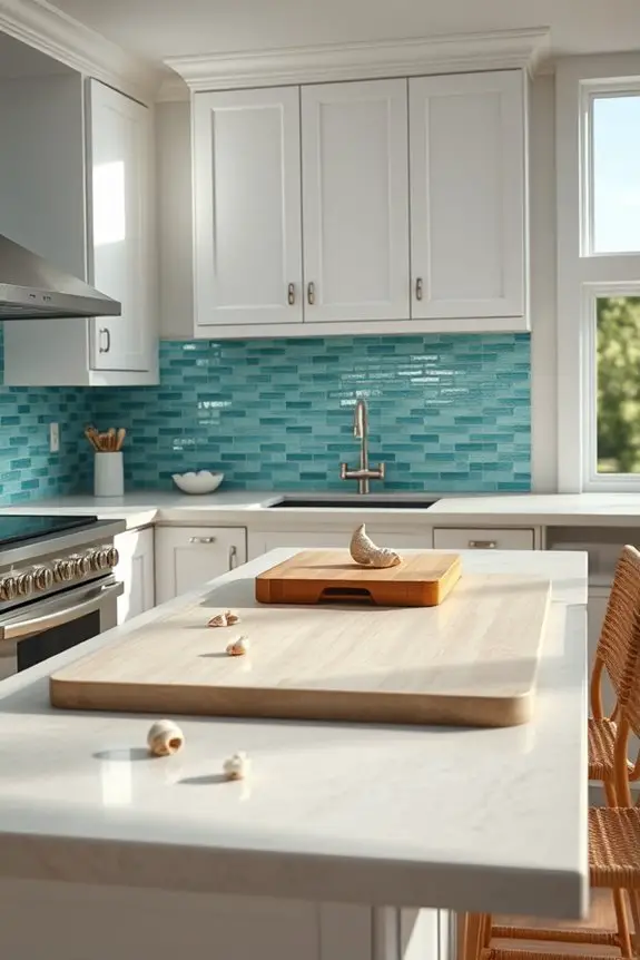 nautical coastal kitchen backsplash