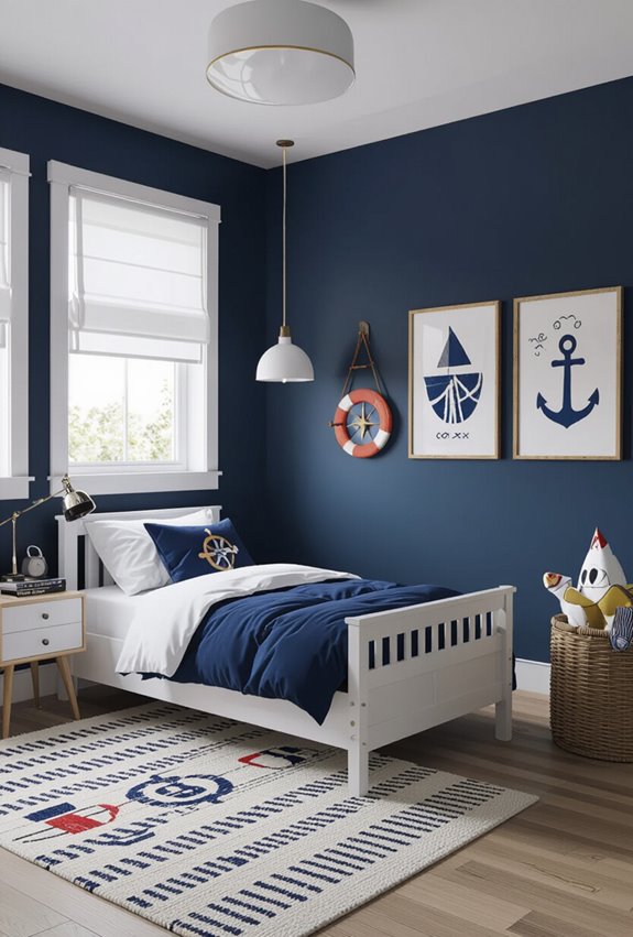 nautical striped wood accents