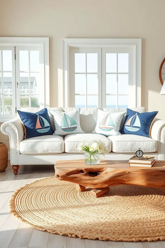 nautical themed accent pillows