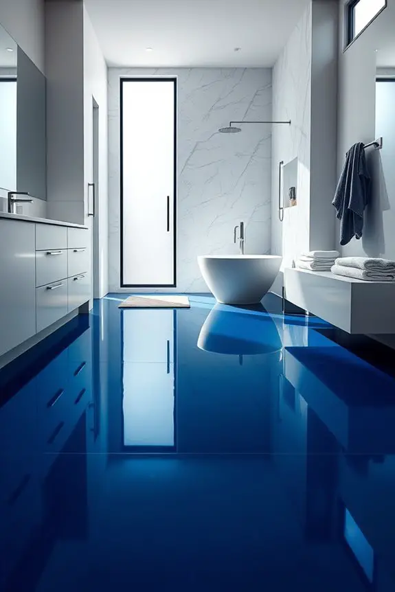 navy blue bathroom elegance