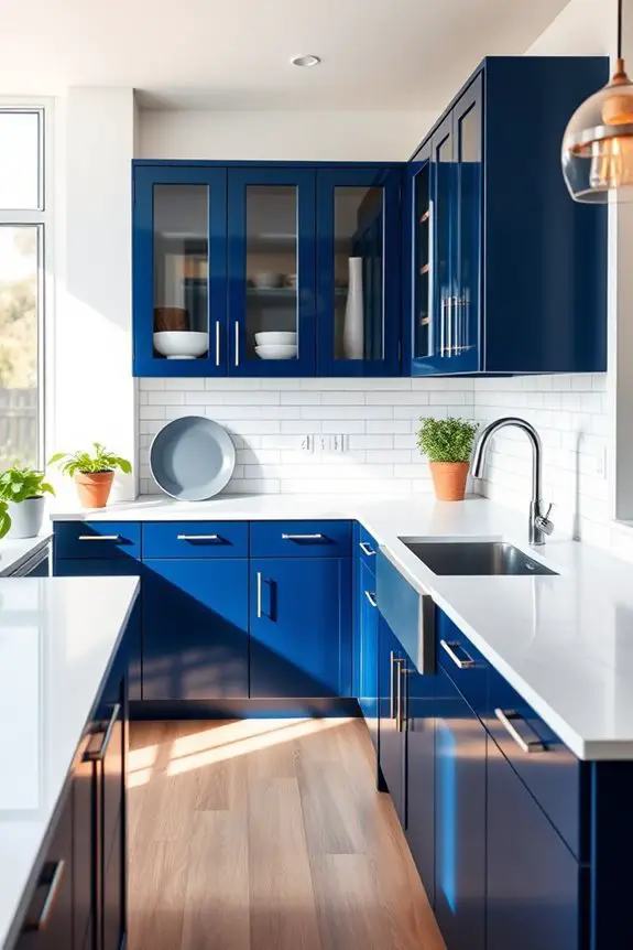 navy blue kitchen elegance