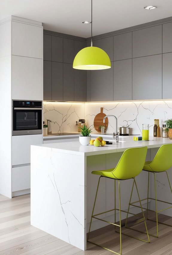 neon lime modern kitchen accents