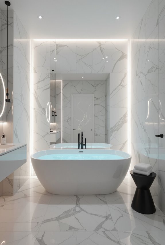neon mirrors amplify glam