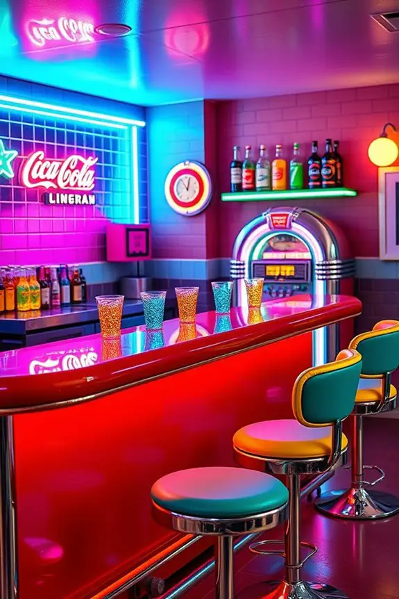 neon retro diner vibe