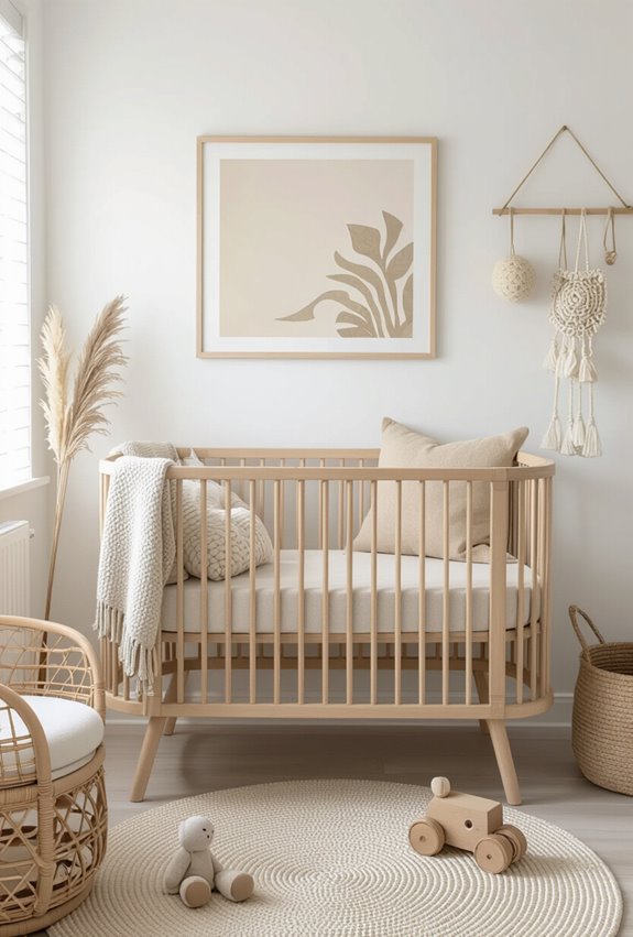 neutral boho textured nursery