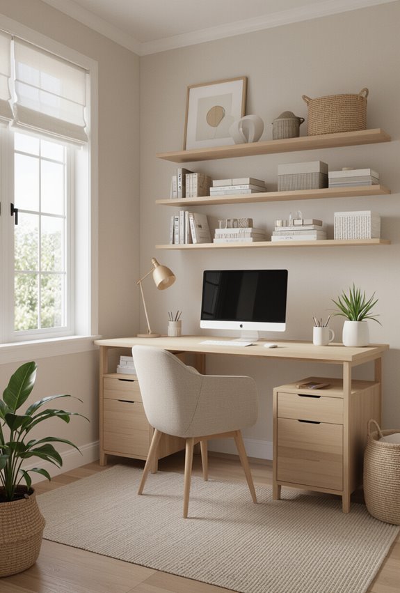neutral calming tactile craft nook