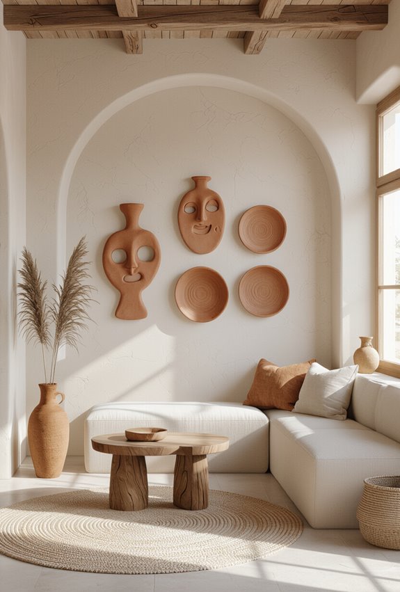 neutral clay wall art