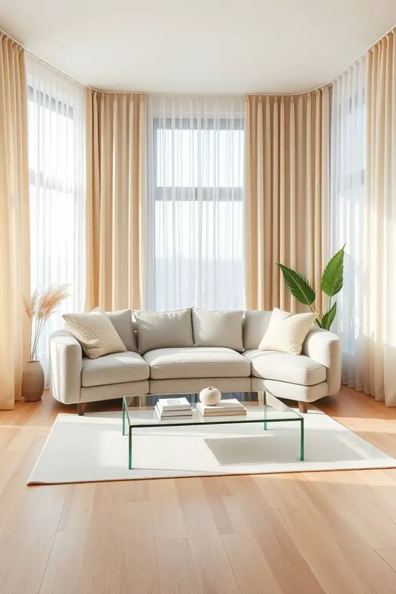 neutral curtains enhance versatility