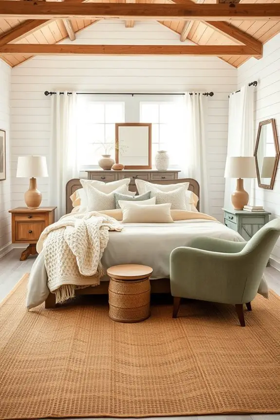 neutral farmhouse bedroom design
