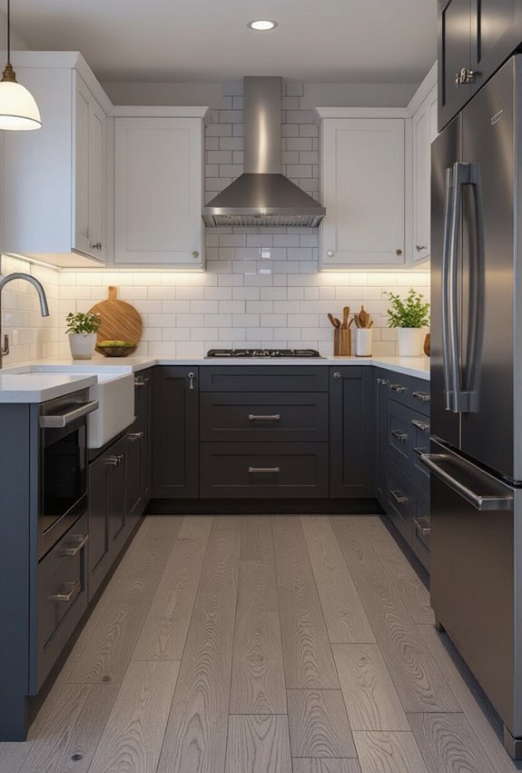 neutral gray anchors cabinetry